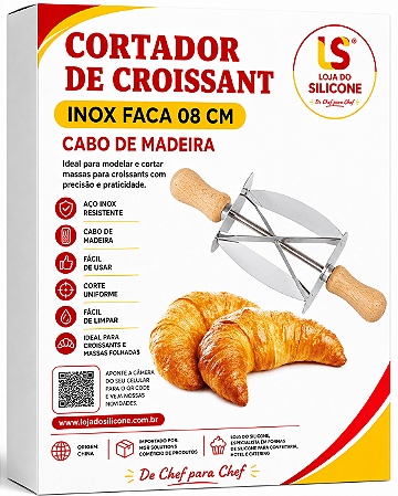 CORTADOR DE CROISSANT EM AÇO INOX COM ROLAMENTO