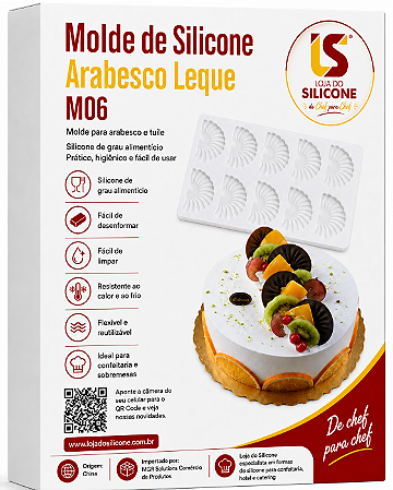 MOLDE SILICONE PARA ARABESCOS DE CHOCOLATE LEQUE