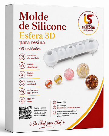 MOLDE DE SILICONE ESFERA 3D PARA RESINA
