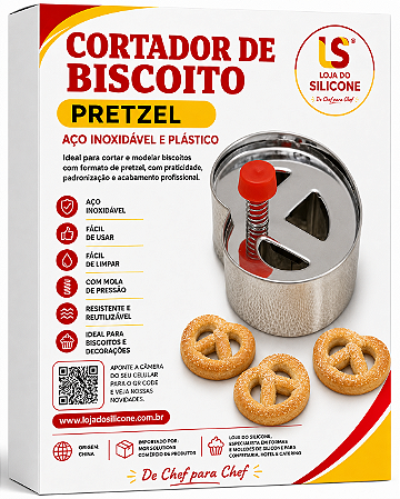 CORTADOR BISCOITO PRETZEL EM AÇO INOXIDÁVEL E PLÁSTICO