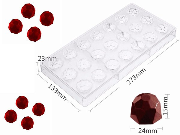 FORMA POLICARBONATO PARA CHOCOLATE DIAMANTE