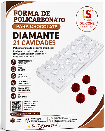 FORMA POLICARBONATO PARA CHOCOLATE DIAMANTE