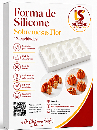 MOLDE E FORMA SILICONE PARA SOBREMESAS (FLOR)