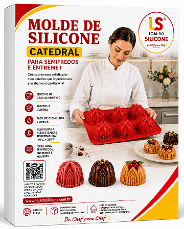 FORMA E MOLDE DE SILICONE CATEDRAL 06 CAVIDADES