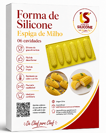 FORMA DE SILICONE ANTIADERENTE ESPIGA DE MILHO