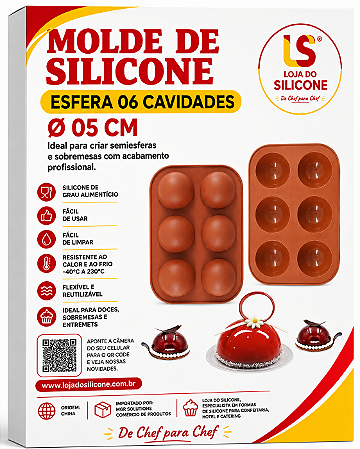 MOLDE E FORMA DE SILICONE SEMI ESFERA