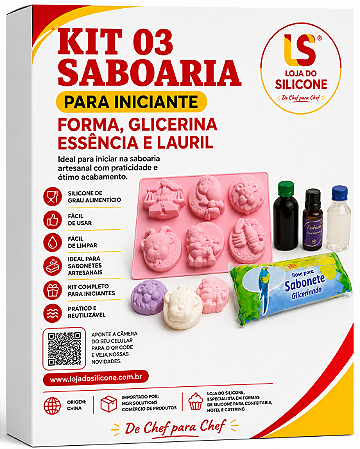 KIT 03 SABOARIA PARA INICANTE FORMA GLICERINA ESSENCIA E LAURIL
