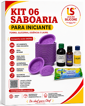 KIT 06 SABOARIA PARA INICANTE FORMA GLICERINA ESSENCIA E LAURIL