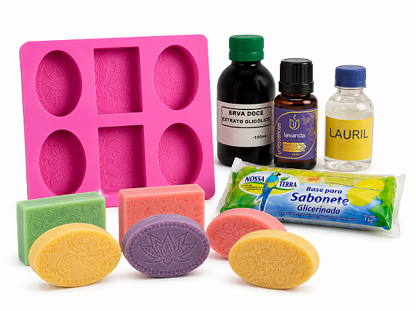 KIT 09 SABOARIA PARA INICANTE FORMA GLICERINA ESSENCIA E LAURIL