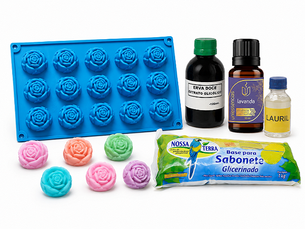 KIT 13 SABOARIA PARA INICANTE FORMA GLICERINA ESSENCIA E LAURIL