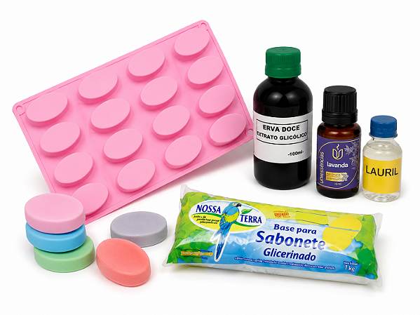 KIT 15 SABOARIA PARA INICANTE FORMA GLICERINA ESSENCIA E LAURIL