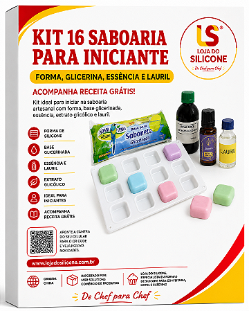 KIT 16 SABOARIA PARA INICANTE FORMA GLICERINA ESSENCIA E LAURIL