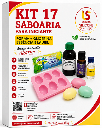 KIT 17 SABOARIA PARA INICANTE FORMA GLICERINA ESSENCIA E LAURIL
