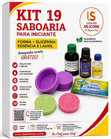 KIT 19 SABOARIA PARA INICANTE FORMA GLICERINA ESSENCIA E LAURIL