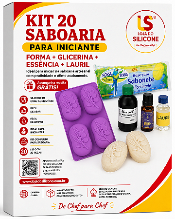 KIT 20 SABOARIA PARA INICANTE FORMA GLICERINA ESSENCIA E LAURIL