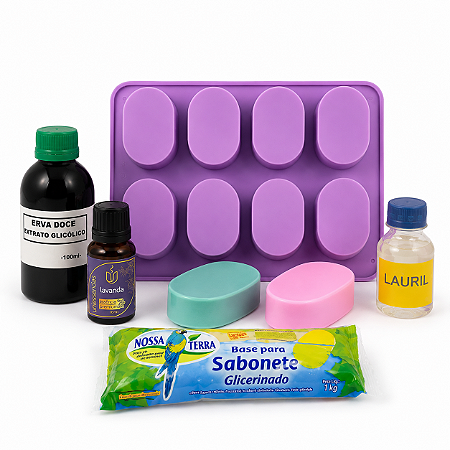 KIT 21 SABOARIA PARA INICANTE FORMA GLICERINA ESSENCIA E LAURIL