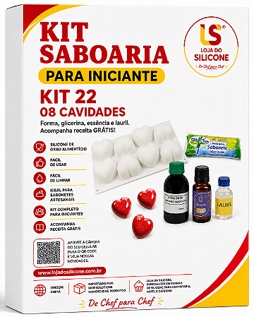 KIT 22 SABOARIA PARA INICANTE FORMA GLICERINA ESSENCIA E LAURIL