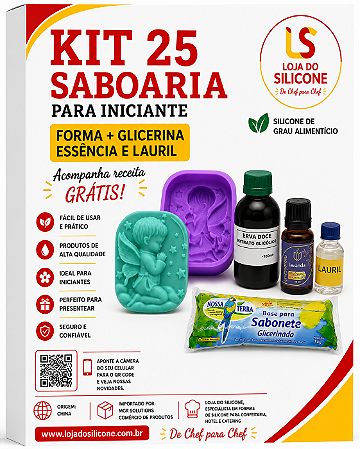 KIT 25 SABOARIA PARA INICANTE FORMA GLICERINA ESSENCIA E LAURIL