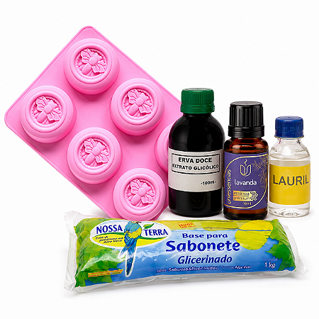 KIT 26 SABOARIA PARA INICANTE FORMA GLICERINA ESSENCIA E LAURIL