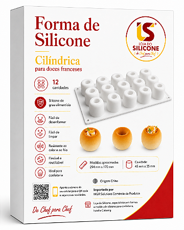 FORMA DE SILICONE CILINDRICA PARA DOCES FRANCES