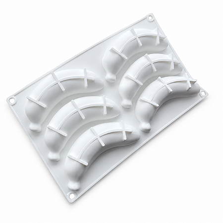 FORMA DE SILICONE BANANA COM 6 CAVIDADES