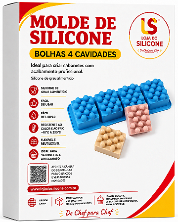 MOLDE DE SILICONE PARA SABONETE MODELO BOLHAS