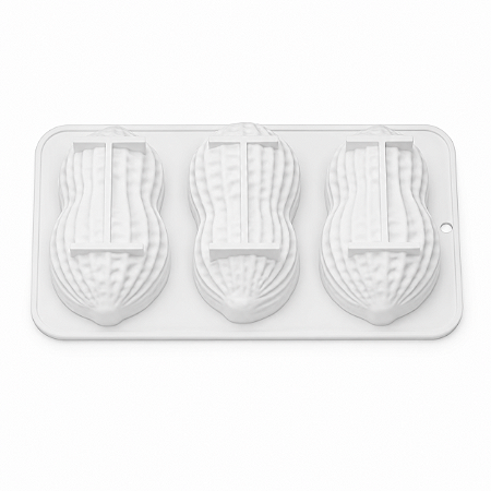 FORMA DE SILICONE BRANCO MODELO AMENDOIM 03 CAVIDADES