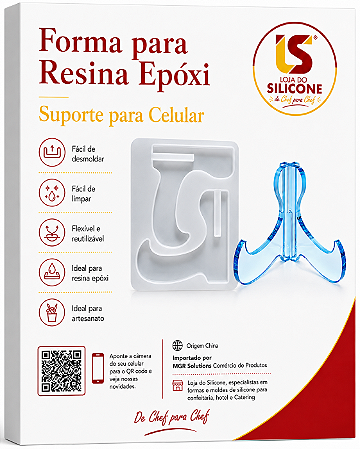 MOLDE DE SILICONE PARA SUPORTE DE CELULAR EM RESINA EPOXI