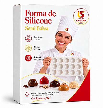 FORMA DE SILICONE SEMIESFERA 4CM 15 CAVIDADES
