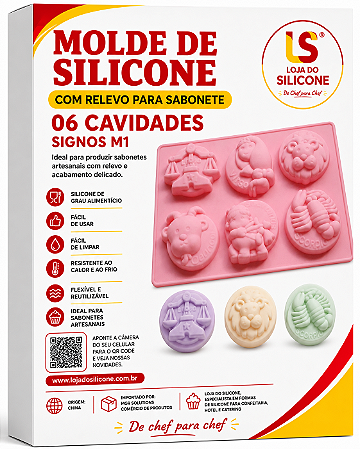 MOLDE DE SILICONE SIGNOS DO ZODÍACO M1 PARA SABONETE