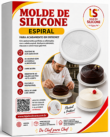 MOLDE DE SILICONE ESPIRAL PARA ACABAMENTO EM ENTREMET