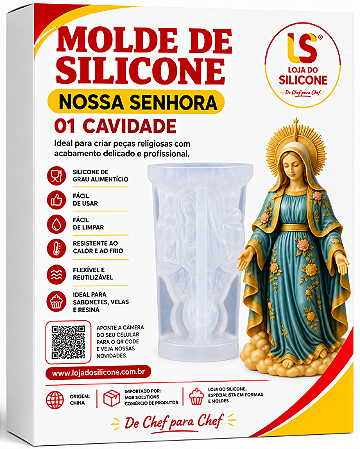 MOLDE DE SILICONE NOSSA SENHORA PARA VELAS AROMÁTICAS