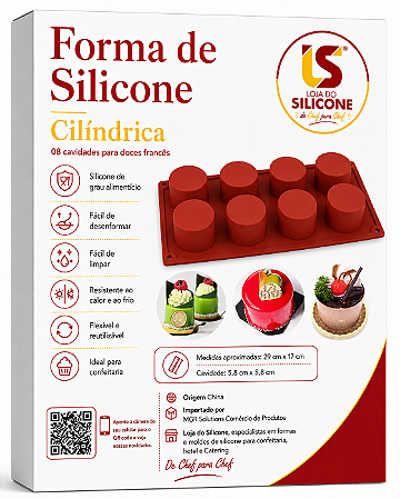 FORMA DE SILICONE CILÍNDRICO PARA SOBREMESAS