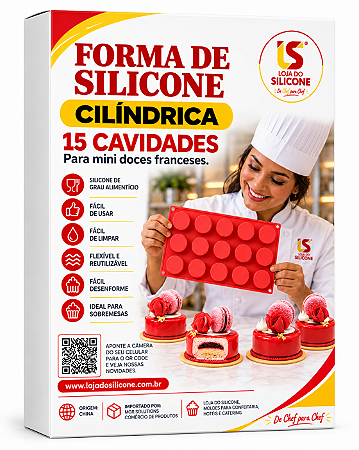 FORMA DE SILICONE CILÍNDRICA PARA MONO PORÇÕES