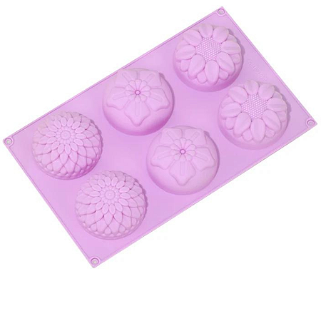 FORMA DE SILICONE GIRASSOL 3D 6 CAVIDADES