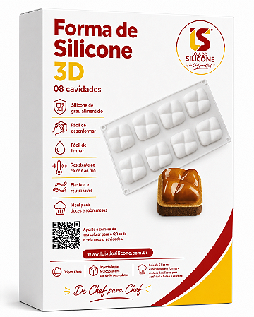 MOLDE DE SILICONE CUBOS 3D PARA DOCES