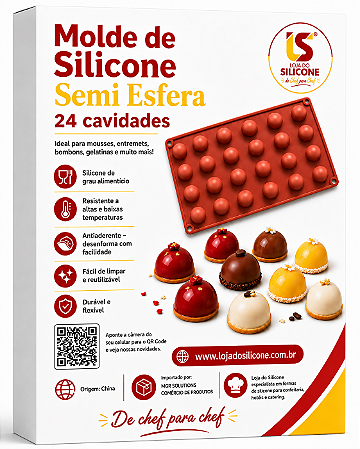 MOLDE DE SILICONE SEMI ESFERA 24 CAVIDADES