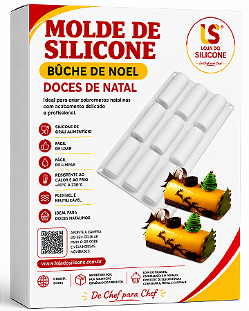 MOLDE DE SILICONE PARA SOBREMESA BOUCHE DE NOEL