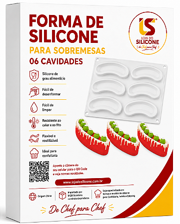 MOLDE DE SILICONE 06 CAVIDADES PARA DOCES E SOBREMESA FRANCESA