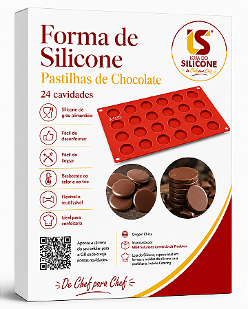 MOLDE DE SILICONE PARA PASTILHAS DE CHOCOLATE