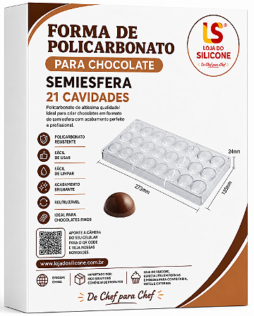 MOLDE DE POLICARBONATO SEMI ESFERA 24 CAVIDADES
