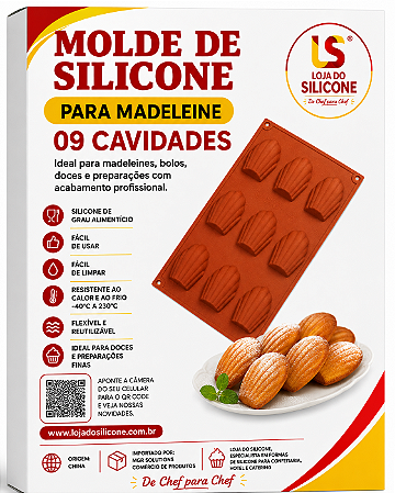 FORMA DE SILICONE PARA MADELEINE 09 CAVIDADES