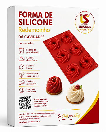 MOLDE DE SILICONE REDEMOINHO 06 CAVIDADES