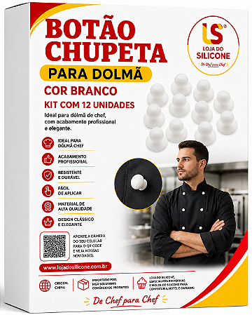 BOTÕES CHUPETA BRANCO PARA DÓLMÃ 12 UNIDADES