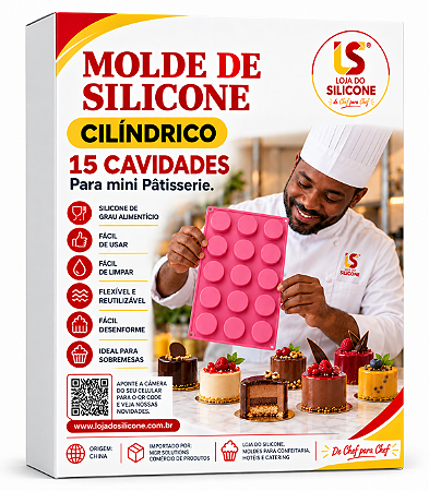 MOLDE DE SILICONE CILÍNDRICO PARA MINI PATISSERIE