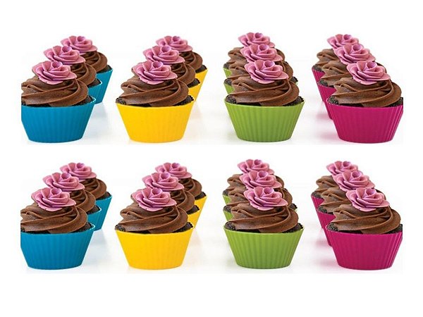 FORMINHA DE SILICONE PARA CUPCAKE KIT COM 12