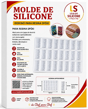 MOLDE DE SILICONE DOMINÓ PARA CHOCOLATE OU EPOX