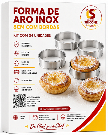 FORMA DE ARO INOX COM BORDAS SUPERIOR E INFERIOR