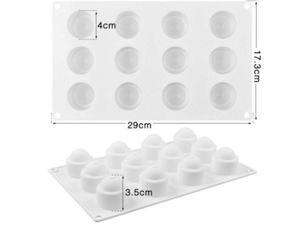 MOLDE DE SILICONE PARA MINI PÂTISSERIE 12 CAVIDADES