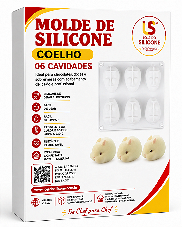 MOLDE DE SILICONE COELHO 3D PÁSCOA